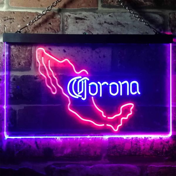 Corona - Mexico Map Dual LED Neon Light Sign